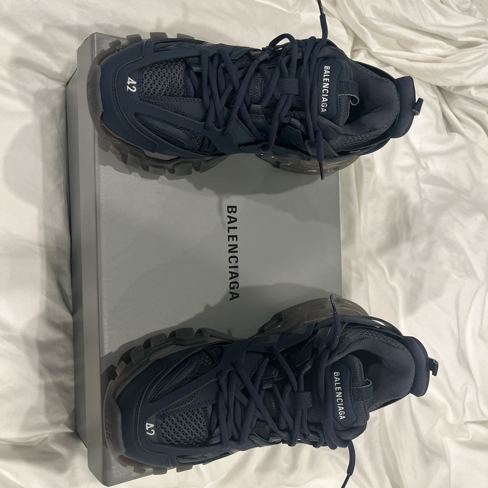 balenciaga track sneakers navy blue and clear sole size 9.5 - Picture 7 of 8